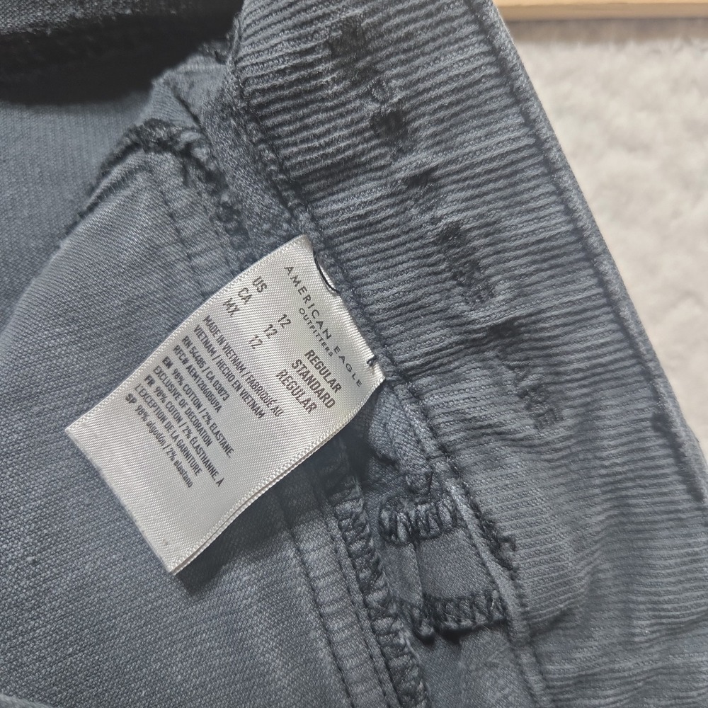American Eagle Super Hi Rise Flare‎ Corduroy Pants Womens 12 Gray Stretch Jeans - Picture 4 of 7